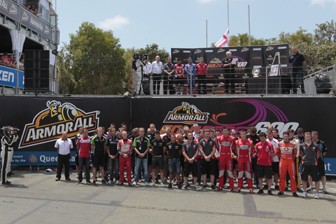 All 56 V8 drivers together assembled before racing commenced on Saturday