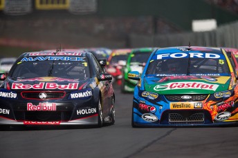 Jamie Whincup and Mark Winterbottom squared off at Pukekohe