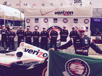 Will Power has unleashed a record qualifying lap to take pole for the opening race of the Detroit double-header meeting