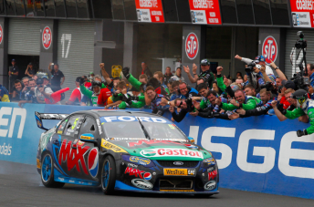 The FPR crew celebrate after Winterbottom crossed the line