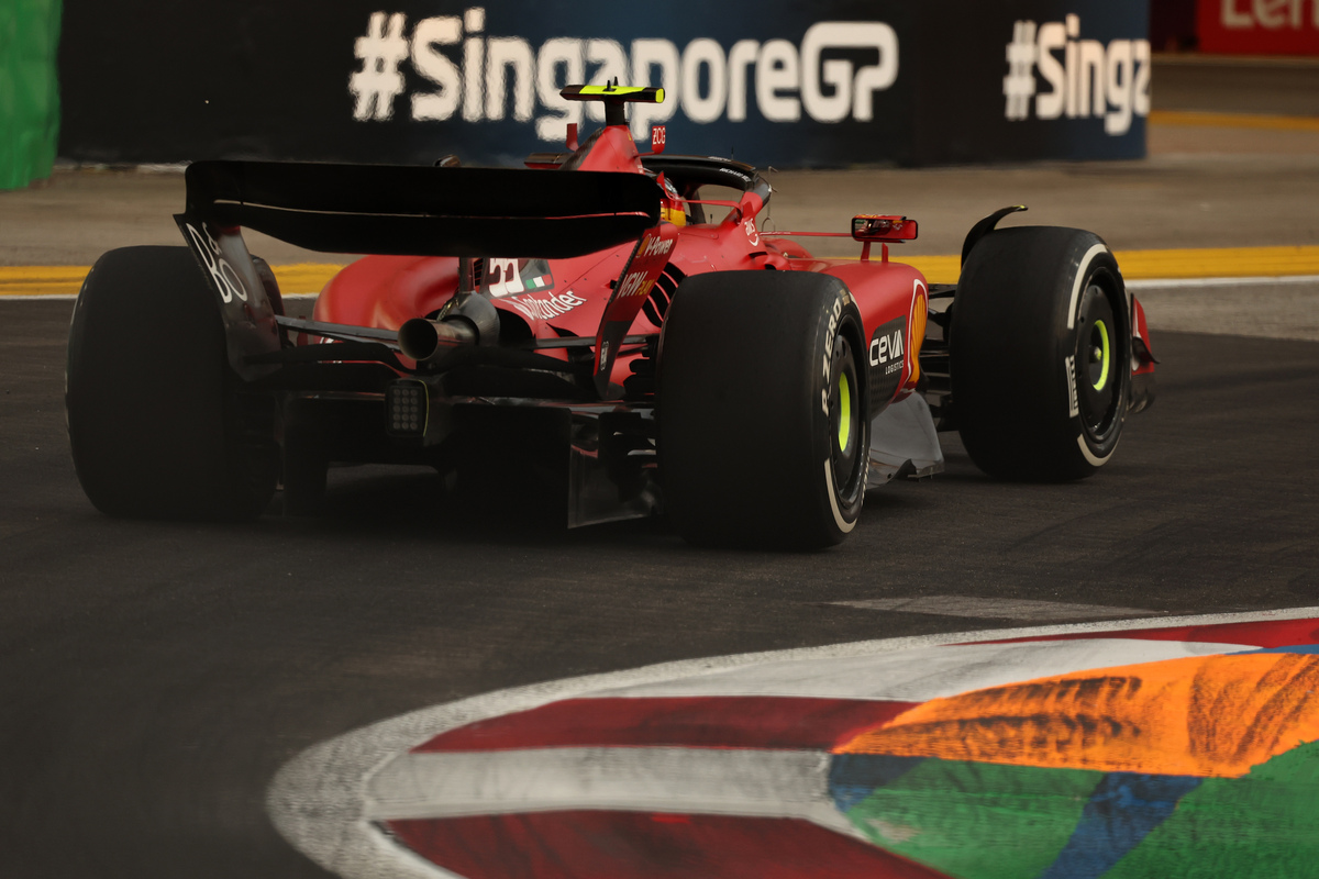 Carlos Sainz headed another Ferrari one-two in Singapore. Image: XPB Images