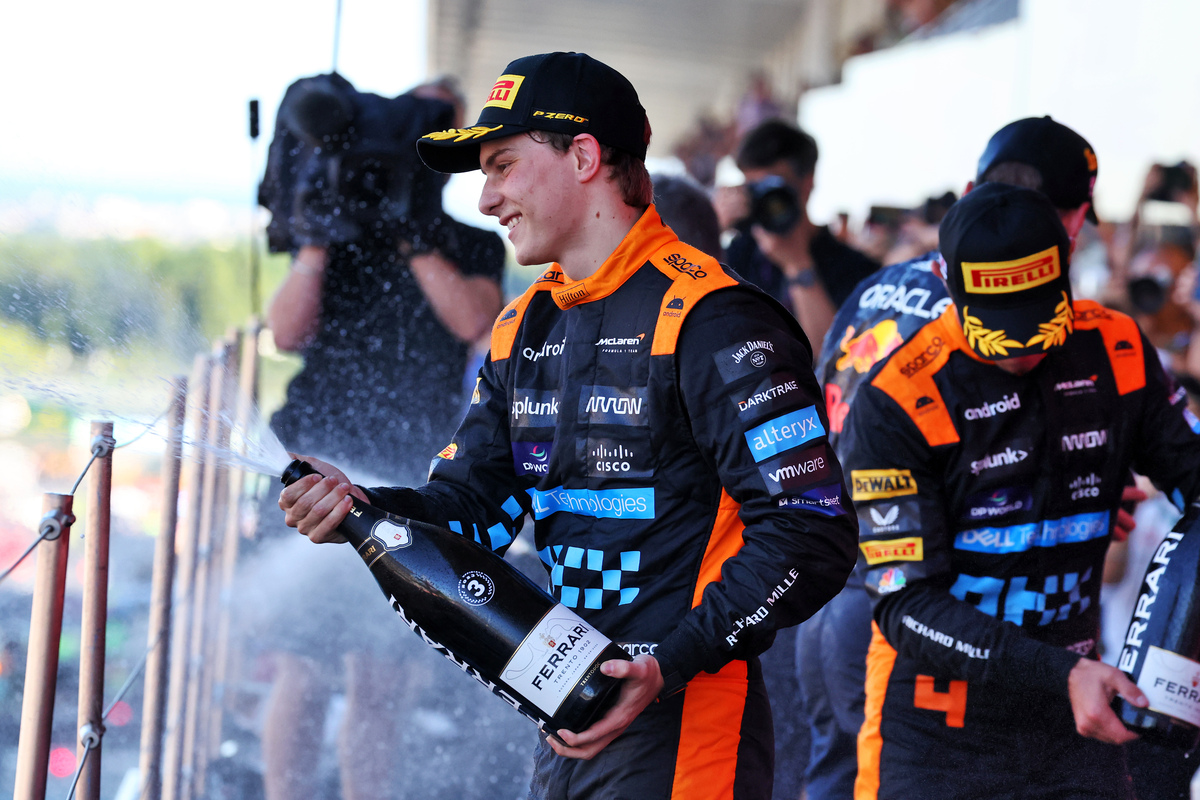 Oscar Piastri has suggested podium results are becoming increasingly 'normal' for McLaren. Image: Moy/XPB Images