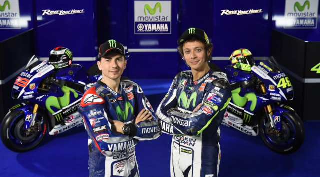 Jorge Lorenzo and Valentino Rossi unveil 2015 MotoGP Yamaha  