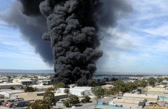 The inferno cast smoke over the Adelaide city. pic: Adelaide Now