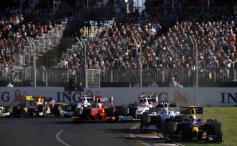 The start of the 2009 Australian F1 Grand Prix