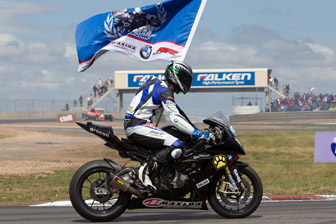 Glenn Allerton celebrates his second Australian Superbike crown