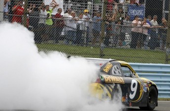 Ambrose torches the tyres of his RPM Ford