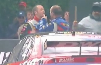 Murphy and Ambrose during their heated exchange at Bathurst in 2005 (PIC: Network 10)