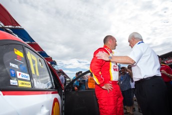 Ambrose with Roger Penske at the Clipsal 500