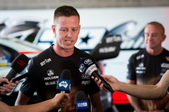 James Courtney faces media in the HRT