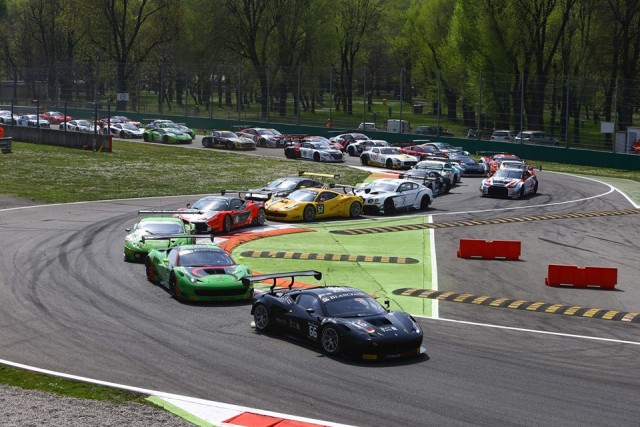 The 58-strong BES field heads through the first chicane
