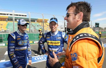 Mark Winterbottom, Steven Richards and Jason Bright at the Australian Grand Prix this weekend