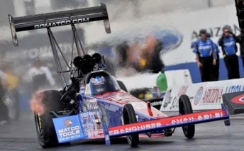 Antron Brown in his Top Fuel dragster