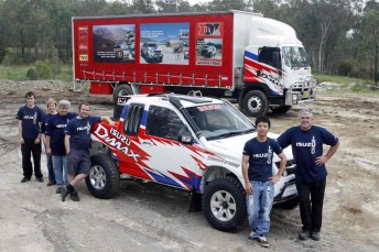 Garland D-MAX team for Dakar 2010, driver Bruce Garland on right by co-driver Hiroake 