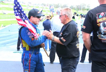 American star Ron Capps (L) with Graeme Cowin