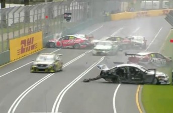 The carnage at Albert Park (Pic: Network Ten)