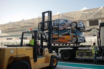 The Orrcon Steel and Dunlop FPR Falcons touch down at the Yas Marina Circuit
