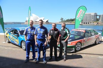 Steve Richards, Mark Winterbottom, Russell Ingall and Larry Perkins in Sydney today