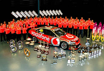 The entire TeamVodafone squad with its impressive collection of 2011 hardware
