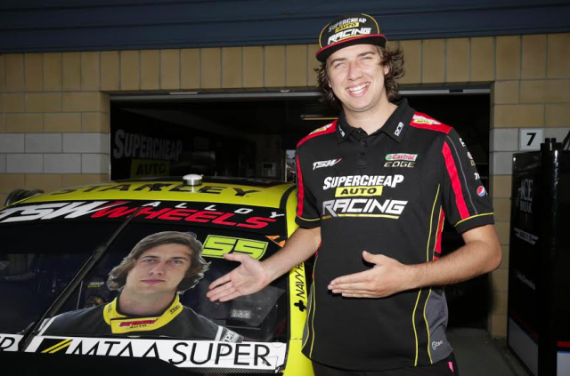 Chaz Mostert with his new look windscreen