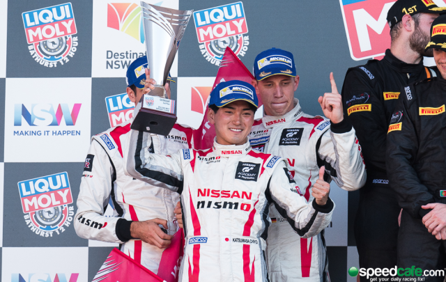 Chiyo with Rick Kelly and Florian Strauss on the podium
