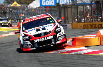 James Courtney attacking the beach chicane