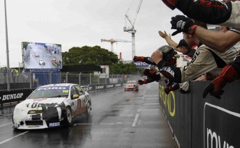 James Courtney crosses the finish line at Sydney today