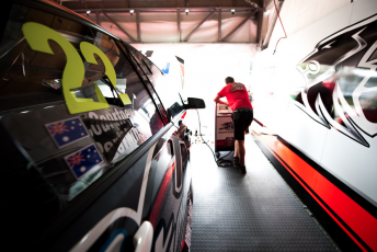 The Courtney/Perkins Commodore in its Gold Coast garage