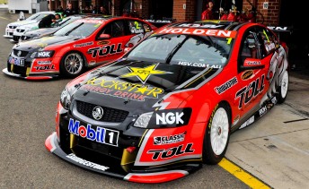 car The #1 and #2 Toll HRT Commodores of James Courtney and Garth Tander