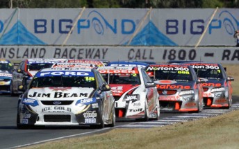 James Courtney leads Garth Tander, Craig Lowndes and Jamie Whincup