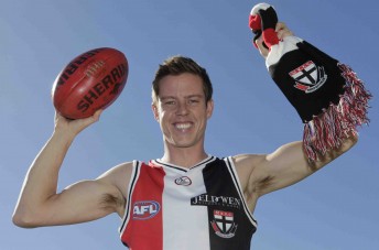 James Courtney is a St Kilda supporter, thanks to his association with personal sponsor Jeld-Wen