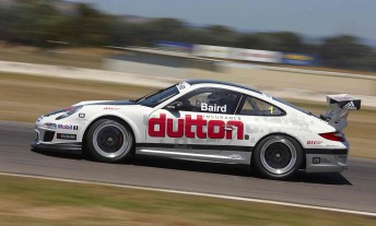 Craig Baird in one of the new Porsche at Winton Raceway on Sunday