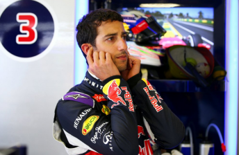 Daniel Ricciardo in the Red Bull garage at Albert Park