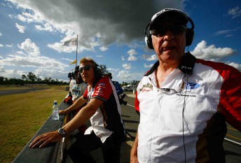 Former DJR team owner Charlie Schwerkolt with three-times Bathurst winner Dick Johnson