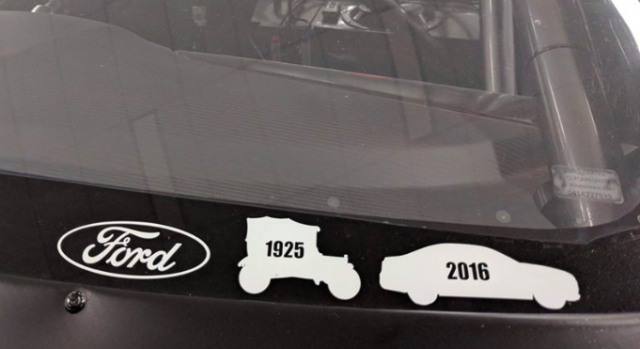 The Ford stickers will run at the base of the windscreen