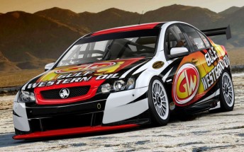 An artists impression of the Lucas Dumbrell Motorsports Commodore, to be driven by Kiwi Daniel Gaunt