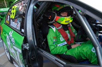 Paul Dumbrell inside his #55 The Bottle-O Racing Ford Falcon FG