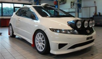 The Honda Civic that Eli Evans will drive this year in the Australian Rally Championship