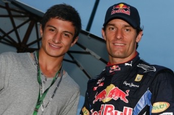 Mitch Evans with Mark Webber at this year