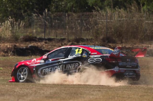 Fabian Coulthard after his opening race, opening corner contact with Jamie Whincup