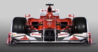 The Ferrari F10 features a similar nose design to the Red Bull car from 2009