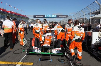 The Force India crew on the grid at Albert Park last weekend