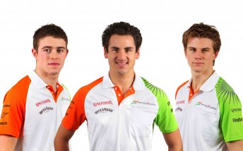 From left: di Resta, Sutil and Hulkenberg