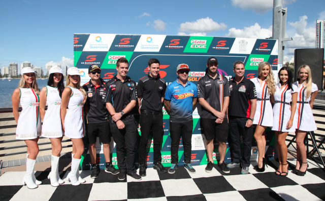 A host of V8 Supercars drivers joined Mingay at the launch