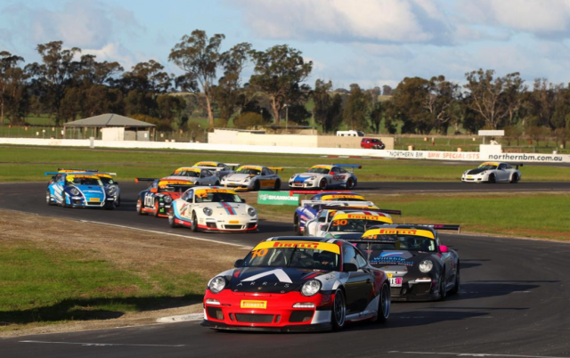 The GT3 Cup Challenge field at Winton