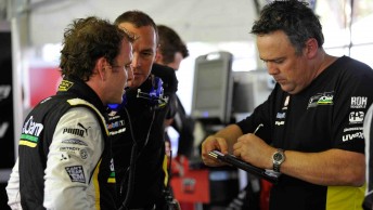 Richard Hollway (far right) has worked for the crack Walkinshaw operation in the past. Pictured above with Paul Dumbrell and Erik Pender