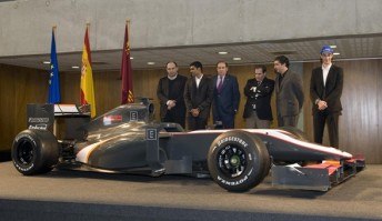 The HRT F1 Team at its launch in Spain yesterday