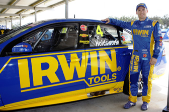 Lee Holdsworth with his #4 IRWIN Racing Ford Falcon