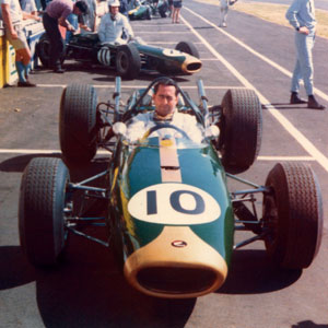 Jack Brabham in his famous Repco Brabham BT19