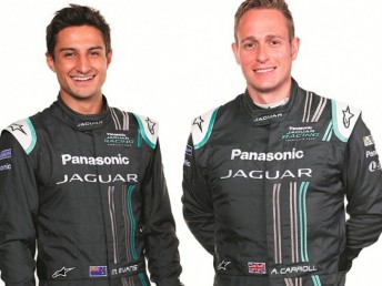Mitch Evans (left) and Adam Carroll will race for Jaguar in its maiden Formula E campaign